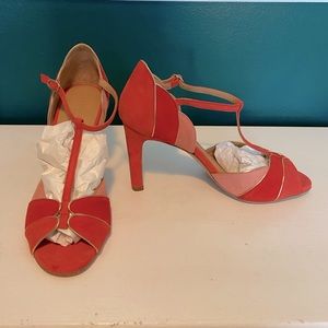 Sézane Salomés High Suzanne Peep toe in coral